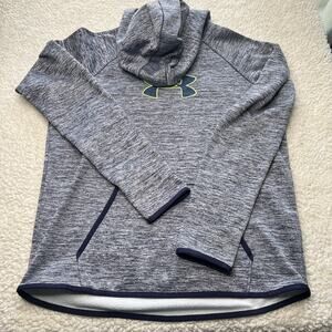 Under Armour Cold Gear Loose Fit Navy Heathered Hoodie Medium